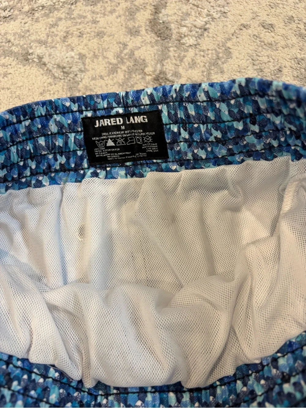 Jared Lang Blue Multi-Pattern Swim Trunks